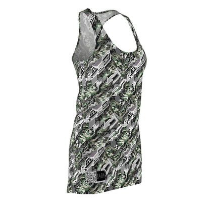 Tech Camo Fusion Tech-Forward Streetwear With a Futuristic Edge Women's Cut & Sew Racerback Dress - 8404 Design-46