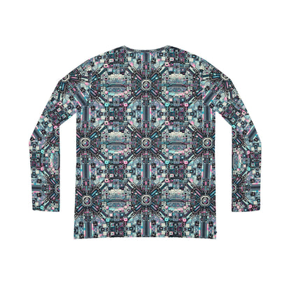 Digital Renaissance Tech-Forward Maximalism Women's Long Sleeve V-Neck Shirt - 8404 Design-44