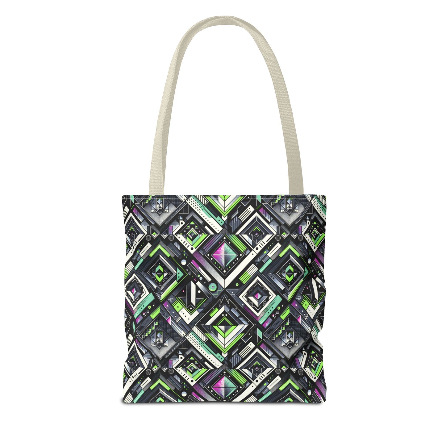Retro Futurism Graphics Tech-Forward Streetwear Tote Bag - 8404 Design-48