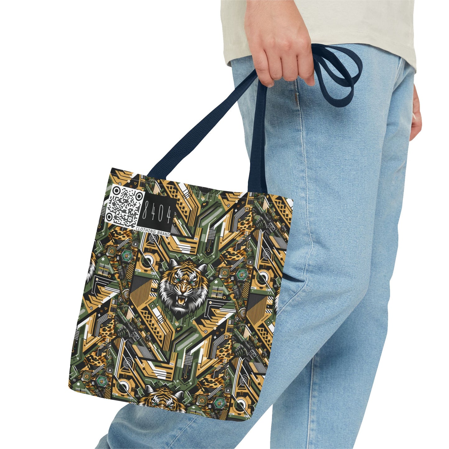 Neo-Camo Fusion Tech-Forward Streetwear Tote Bag - 8404 Design-58