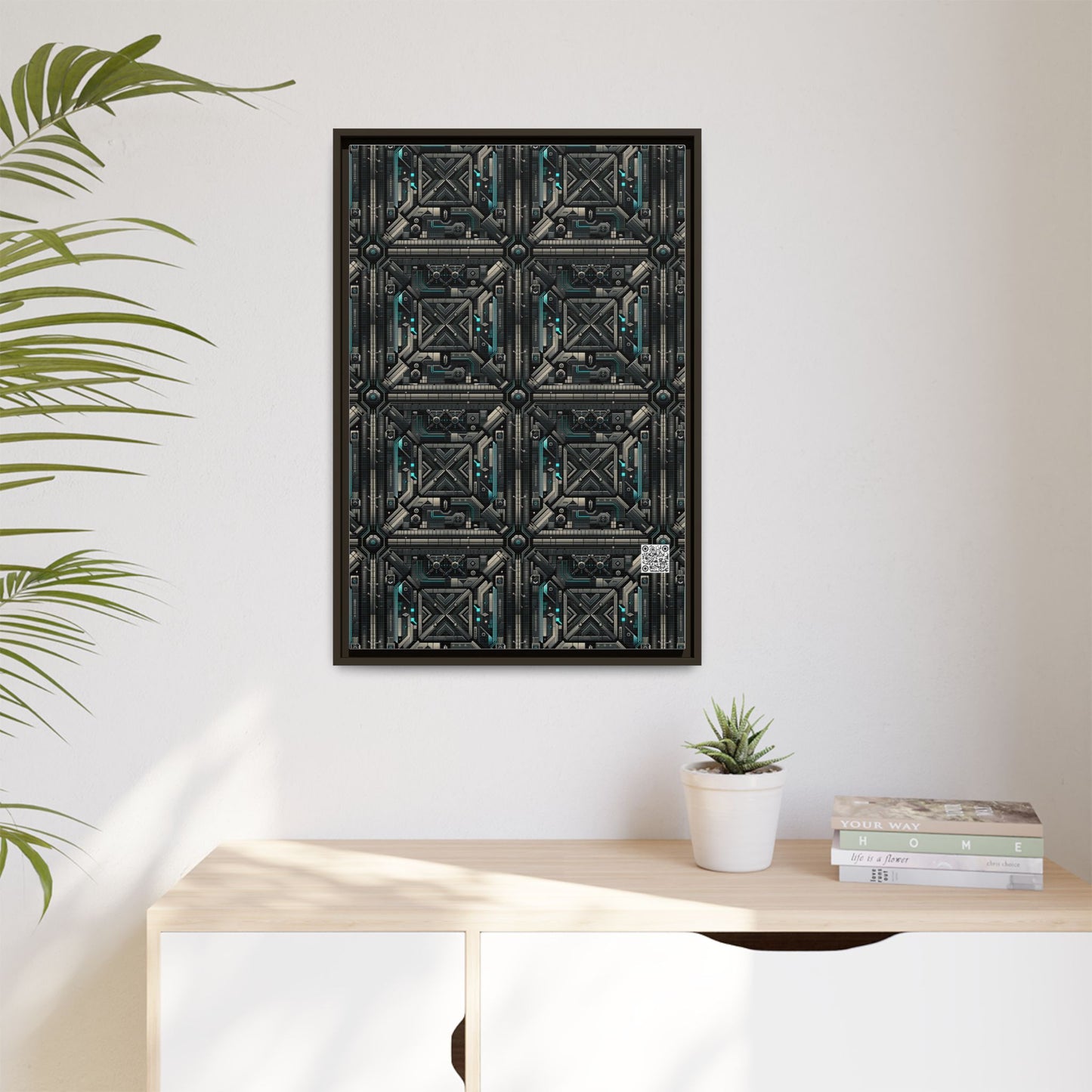 Tech Noir Futuristic Tech Aesthetic with a Dark Twist Matte Canvas, Framed (multi-color) - 8404 Design-59 A