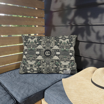 Cyber Garden Party Tech Garden Extravaganza Outdoor Pillow - 8404 Design-54