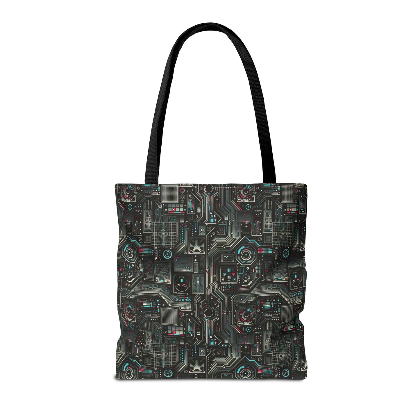 Tech Noir Aesthetics Sleek Tech Streetwear Tote Bag - 8404 Design-52