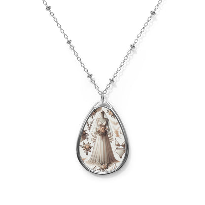 Chic Bridal Minimalism Modern Romantic Oval Necklace - 8404 Design-69
