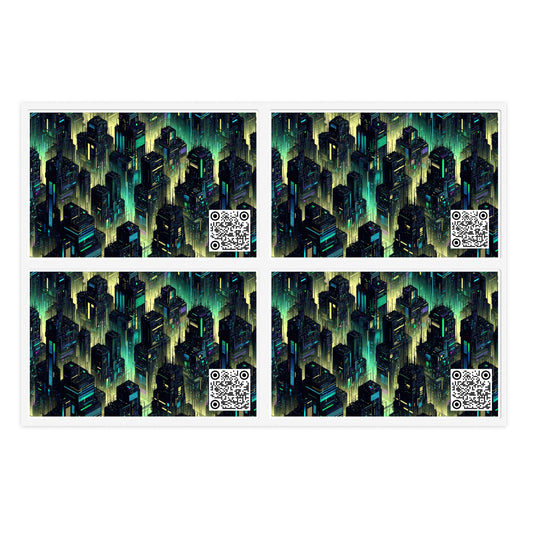Tech Noir Aesthetics Tech-Forward Urban Dystopia Sticker Sheets - 8404 Design-68