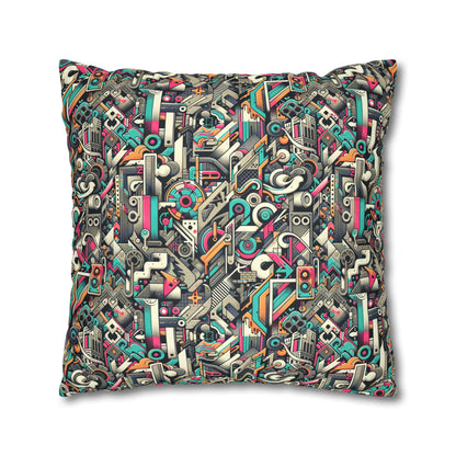 Digital Street Art Urban Street Style Faux Suede Square Pillowcase - 8404 Design-74