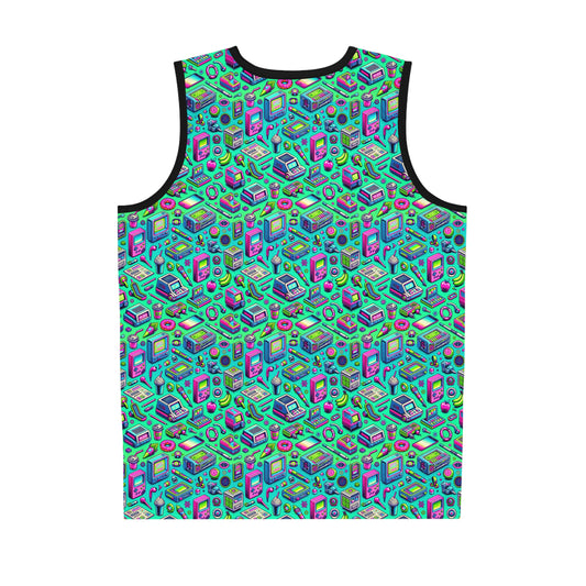 Y2k Revival Nostalgic Futurism Basketball Jersey - 8404 Design-48