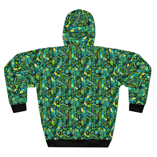 Tech-Infused Neon Tech-Forward Streetwear Pullover Hoodie - 8404 Design-61
