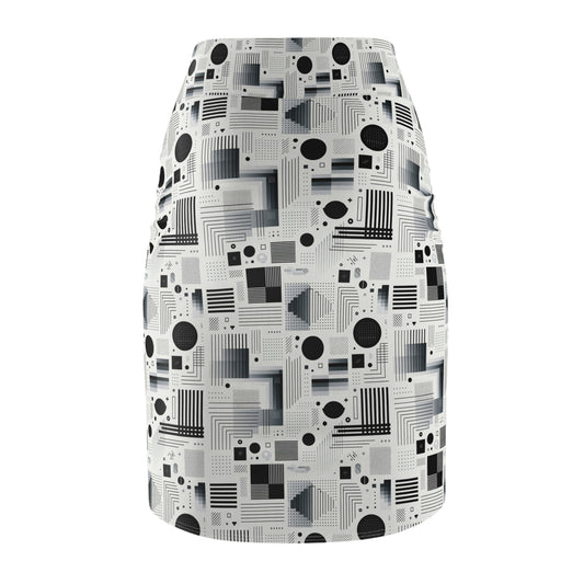 Digital Minimalism Minimalist Tech Women's Pencil Skirt - 8404 Design-60