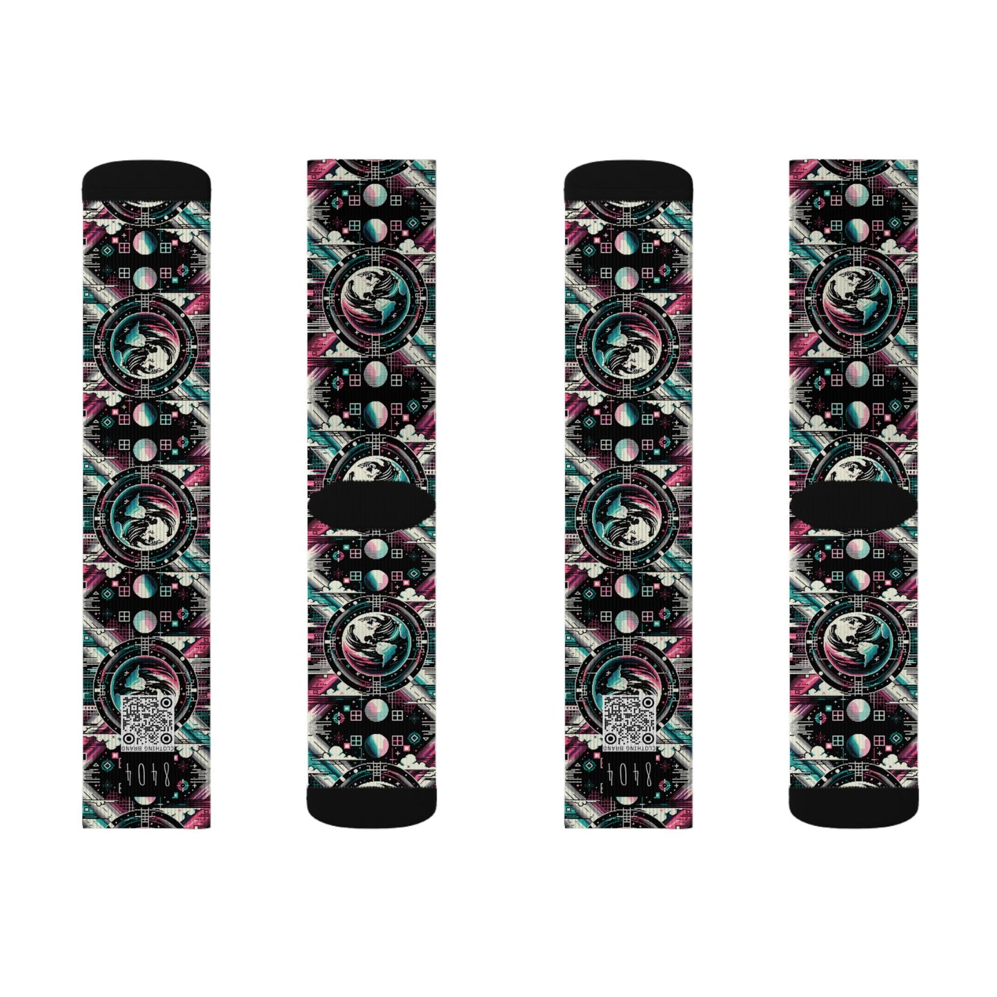 Digital Artistry Digital-native Streetwear Sublimation Socks - 8404 Design-62
