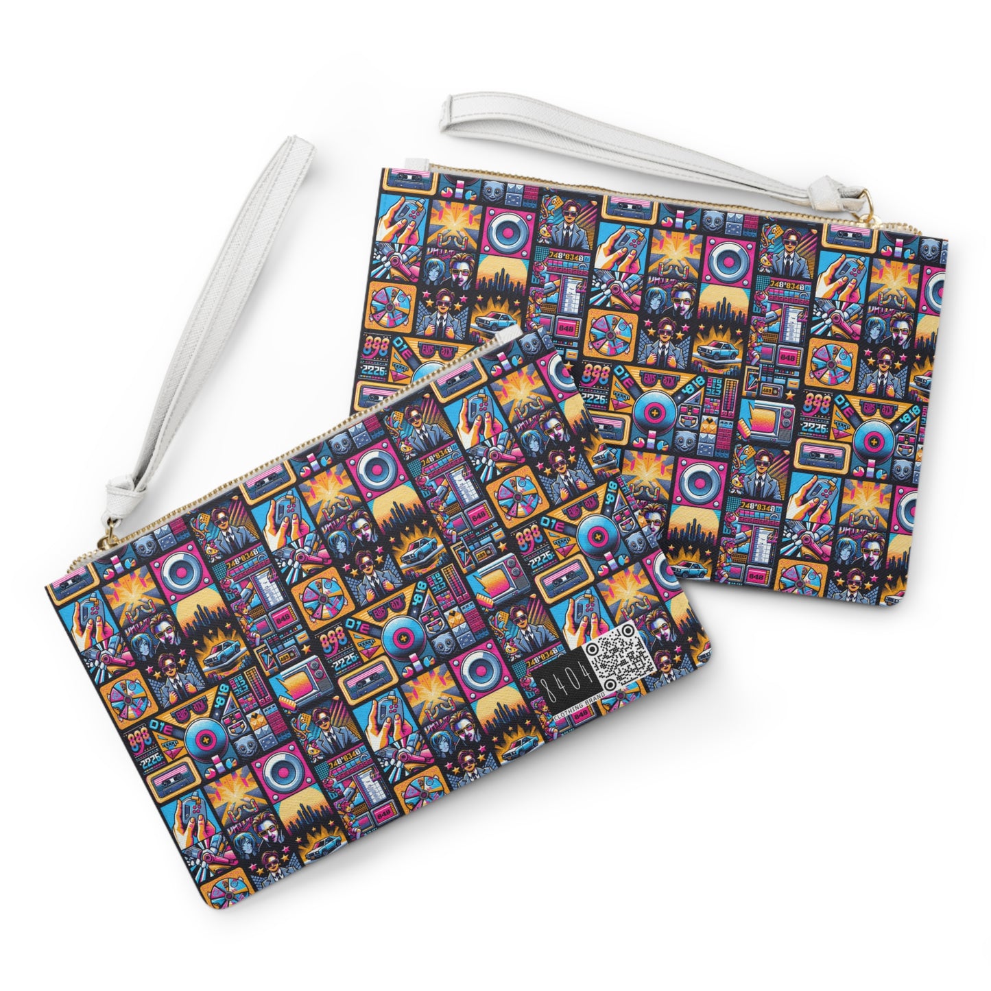 Digital Pop Culture Mashup Maximalist Pop Clutch Bag - 8404 Design-52