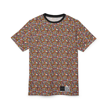 Neon Pop Playful Pop Culture Mashup Unisex Cut & Sew Tee - 8404 Design-62