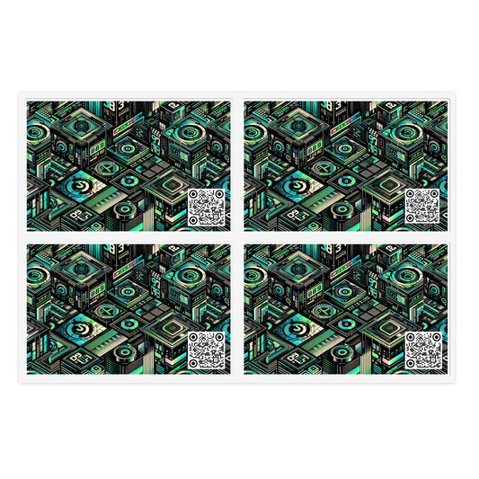 Tech-Inspired Graphic Tees Tech-Forward Streetwear Sticker Sheets - 8404 Design-56