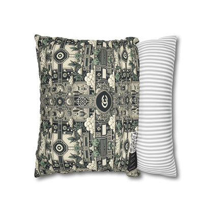Cyber Garden Party Tech Garden Extravaganza Faux Suede Square Pillowcase - 8404 Design-54