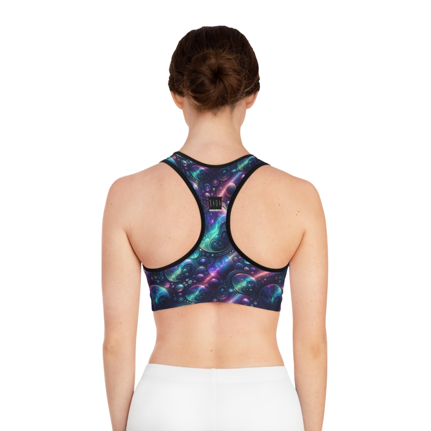 Iridescent Tech Fusion Tech-Forward Streetwear Sports Bra - 8404 Design-51