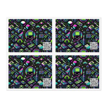 Retro Tech Graphics Tech-Inspired Nostalgia Sticker Sheets - 8404 Design-48