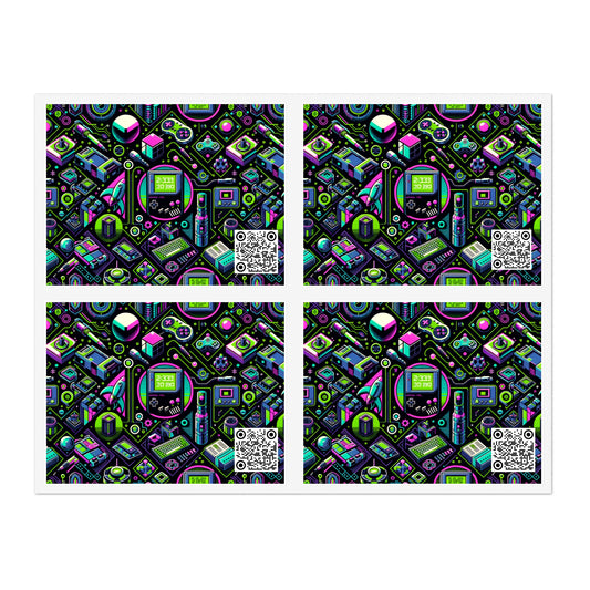 Retro Tech Graphics Tech-Inspired Nostalgia Sticker Sheets - 8404 Design-48