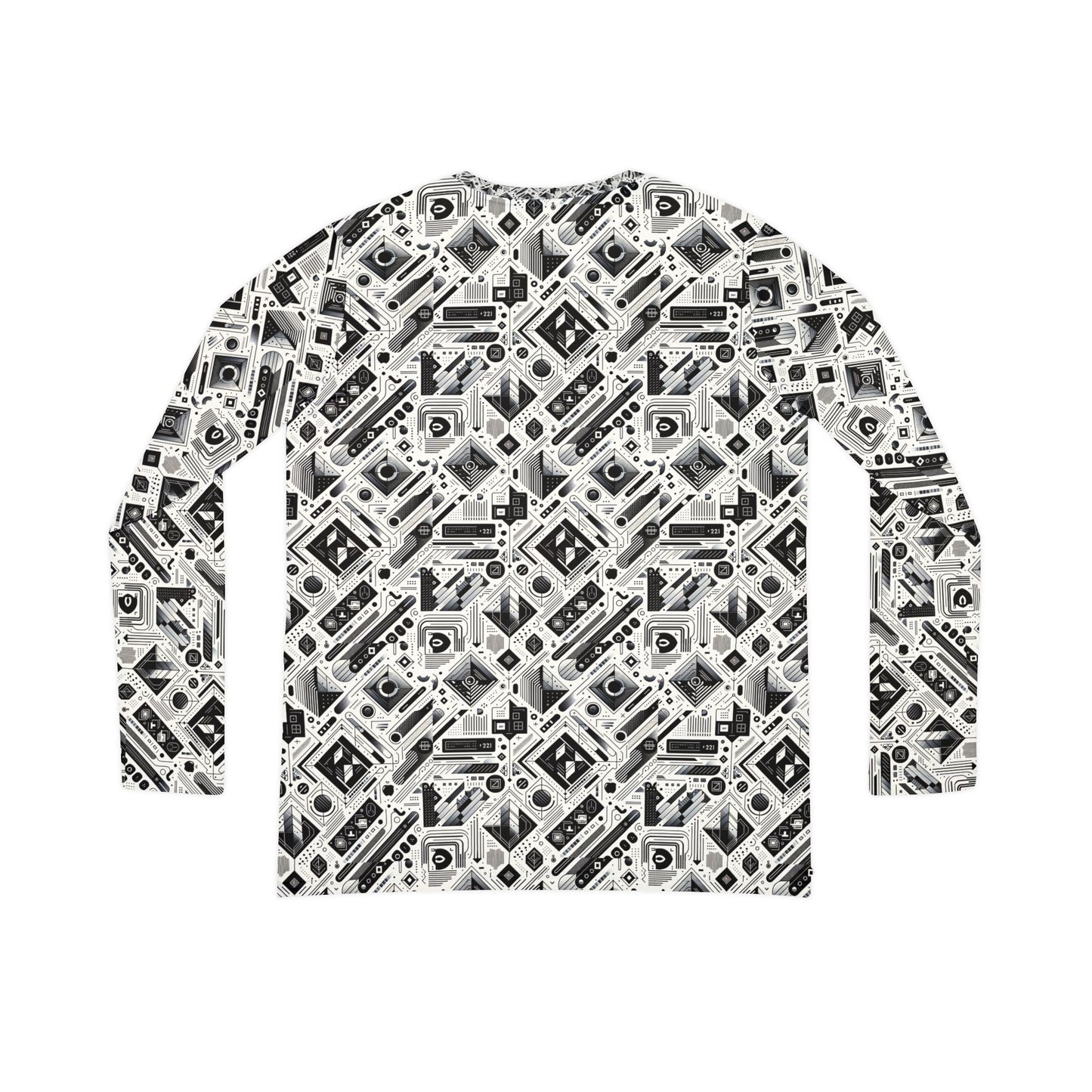 Tech Minimalism Minimalist Tech Women's Long Sleeve V-Neck Shirt - 8404 Design-72