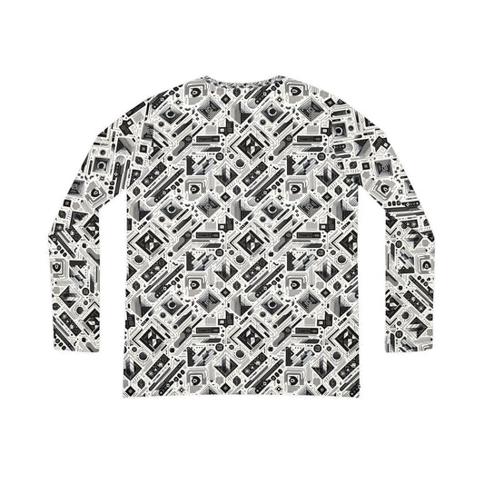 Tech Minimalism Minimalist Tech Women's Long Sleeve V-Neck Shirt - 8404 Design-72