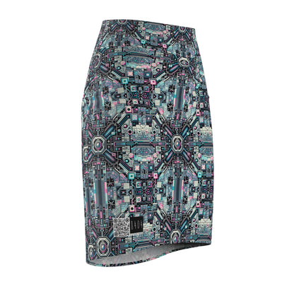 Digital Renaissance Tech-Forward Maximalism Women's Pencil Skirt - 8404 Design-44