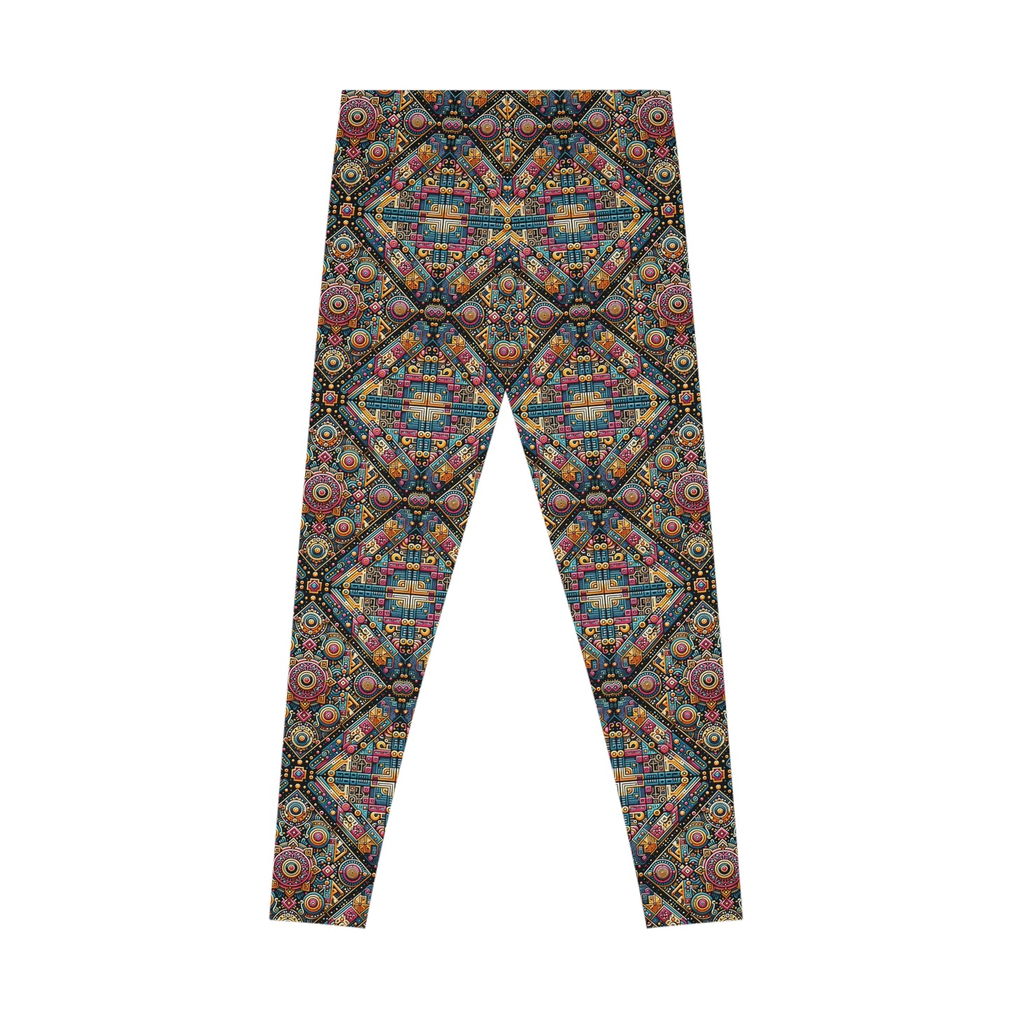 Cultural Fusion Tech Blend of Cultural Heritage With Tech-Inspired Elements Stretch Leggings - 8404 Design-58