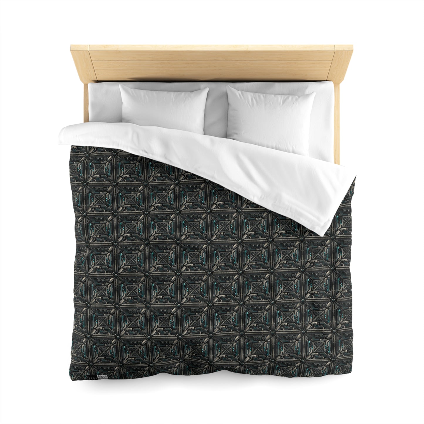 Tech Noir Futuristic Tech Aesthetic with a Dark Twist Microfiber Duvet Cover - 8404 Design-59
