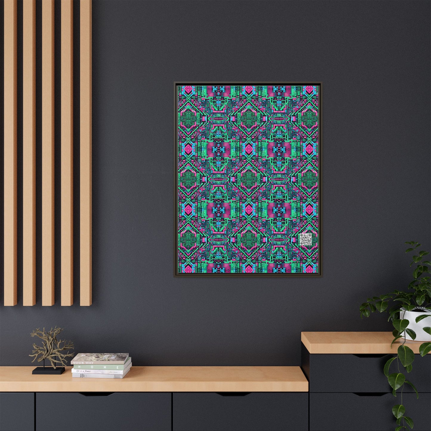 Digital Glitch Vibes Tech-Inspired Streetwear Matte Canvas, Framed (multi-Color) - 8404 Design-71 A