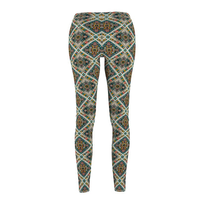 Cultural Fusion Tech Blend of Cultural Heritage With Tech-Inspired Elements Women's Cut & Sew Casual Leggings - 8404 Design-64