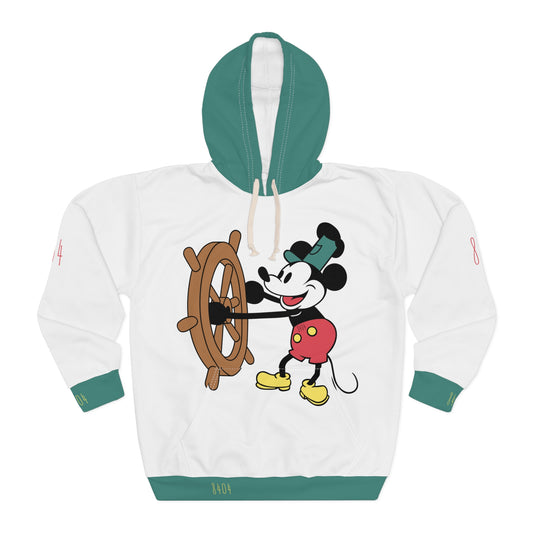 "Mickey Mouse" in green trim Fashion Pullover Hoodie