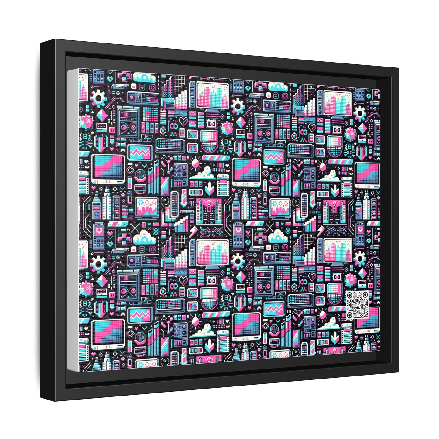 Digital Rebellion Youthful Streetwear with a Rebellious Digital Twist Matte Canvas, Framed (multi-color) - 8404 Design-71 A