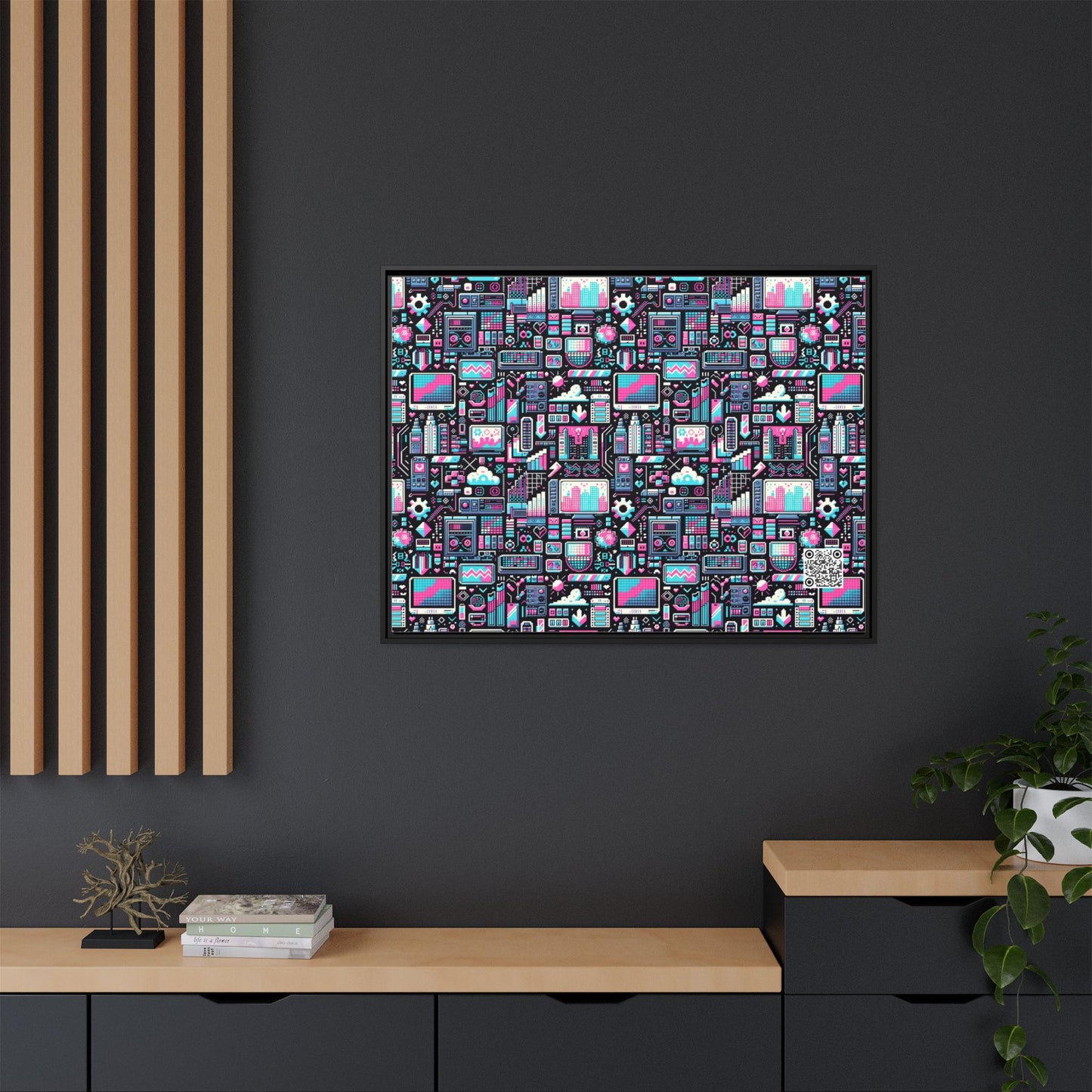 Digital Rebellion Youthful Streetwear with a Rebellious Digital Twist Matte Canvas, Framed (multi-color) - 8404 Design-71 A