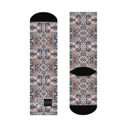 Digital Artisanal Fusion Digital Artisanal Cushioned Crew Socks - 8404 Design-65