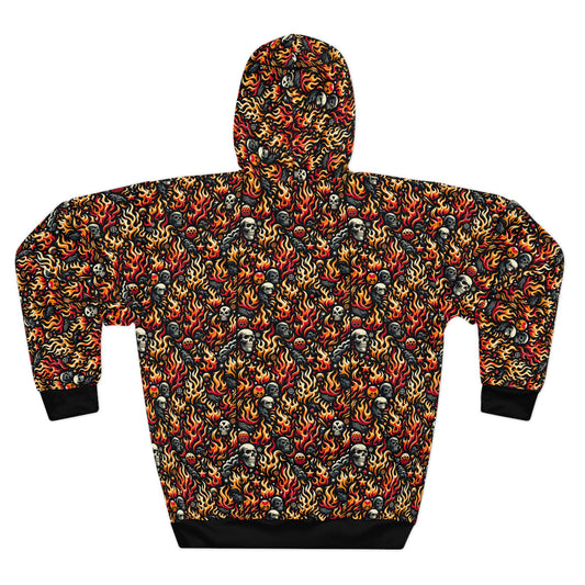 Flame Graphics Maximalist Streetwear Pullover Hoodie - 8404 Design-76