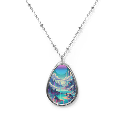 Digital Dreamscapes Digitally-Inspired Streetwear With a Dreamy, Surreal Twist Oval Necklace - 8404 Design-53