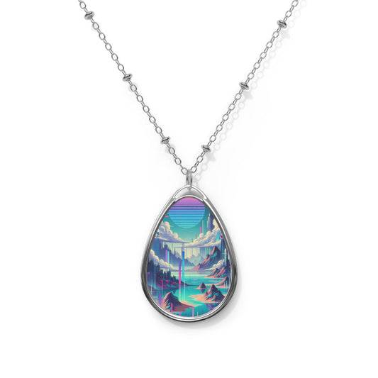 Digital Dreamscapes Digitally-Inspired Streetwear With a Dreamy, Surreal Twist Oval Necklace - 8404 Design-53