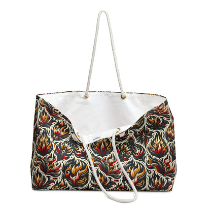 Fire & Flames Bold Streetwear Statement Weekender Bag - 8404 Design-57