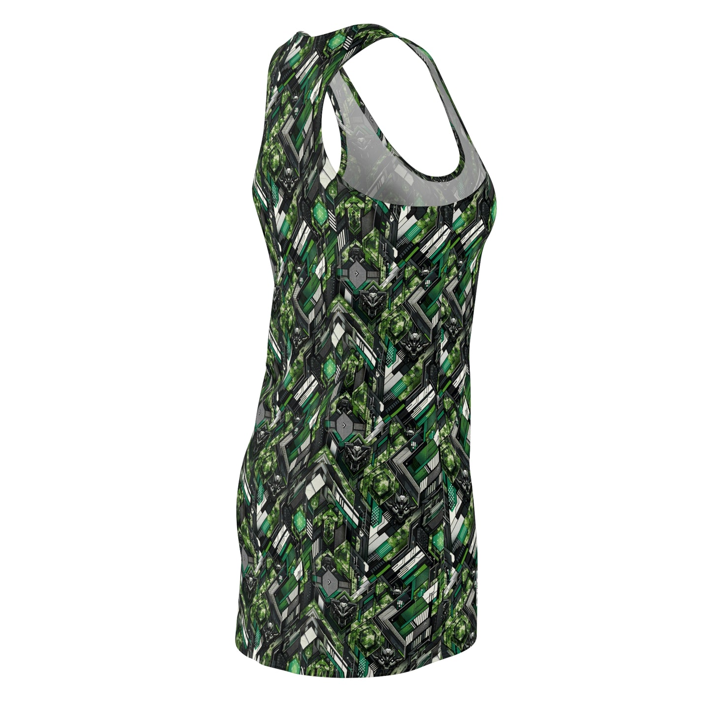 Tech Camo Fusion Tech-Forward Streetwear With a Futuristic Edge Women's Cut & Sew Racerback Dress - 8404 Design-58
