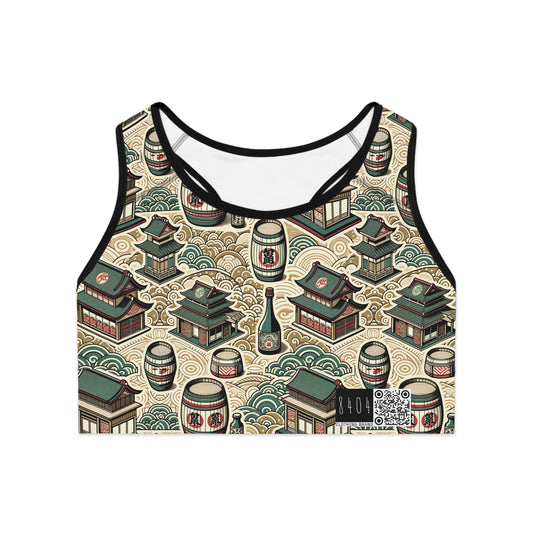 Cultural Artisanal Fusion Contemporary Cultural Elegance Sports Bra - 8404 Design-68