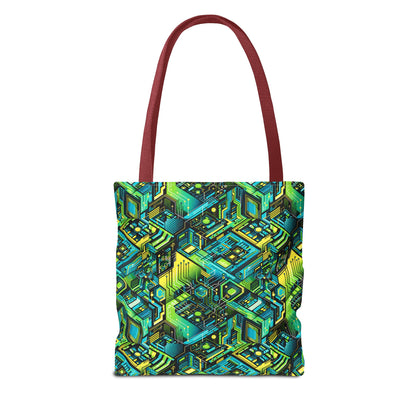Tech-Infused Neon Tech-Forward Streetwear Tote Bag - 8404 Design-38
