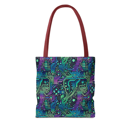 Tech-Infused Neon Tech-Forward Streetwear Tote Bag - 8404 Design-66