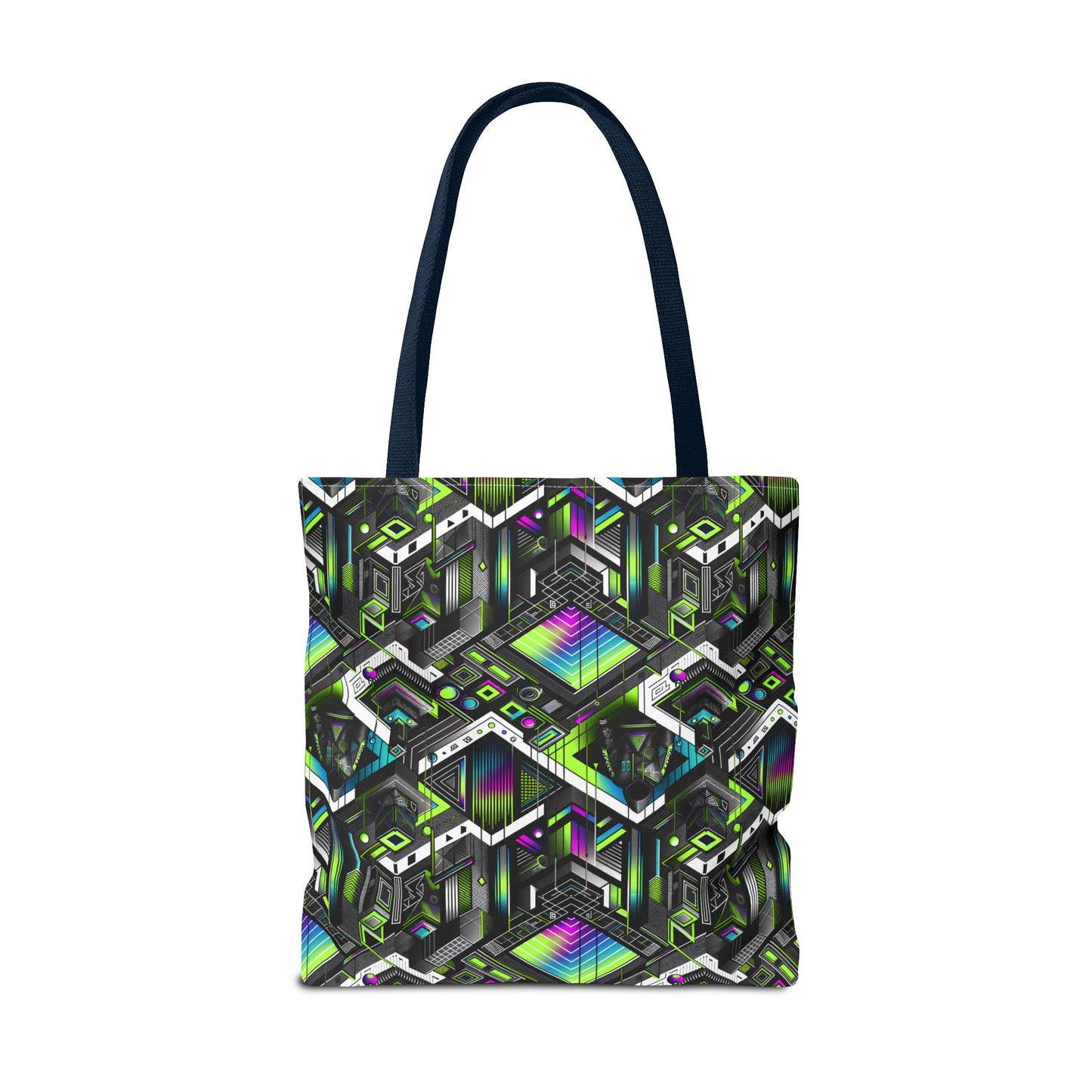 Retro Futurism Graphics Tech-Forward Streetwear Tote Bag - 8404 Design-52