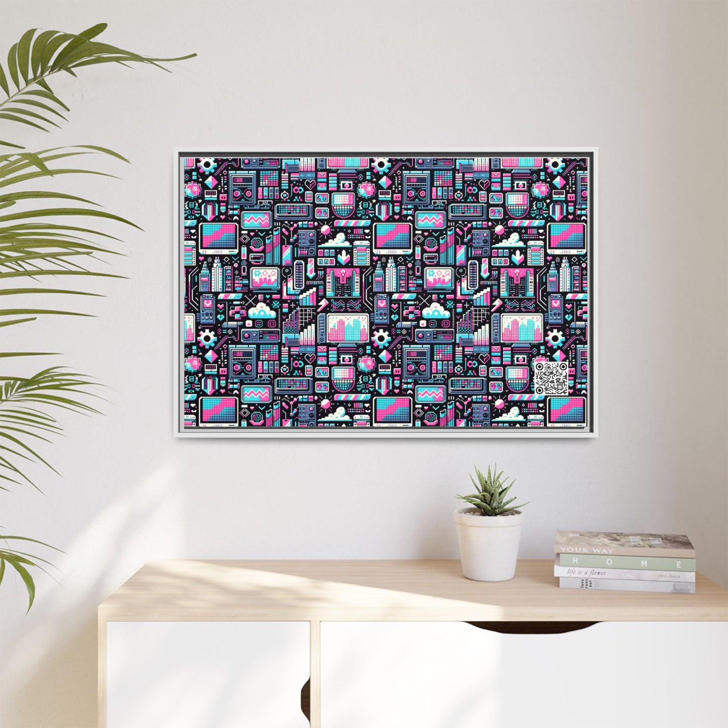 Digital Rebellion Youthful Streetwear with a Rebellious Digital Twist Matte Canvas, Framed (multi-color) - 8404 Design-71 A