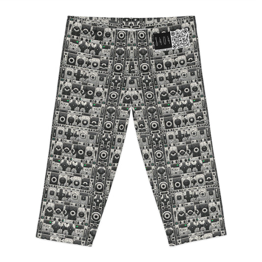 Tech Utility Aesthetics Tech-Forward Minimalism Women's Capri Leggings - 8404 Design-60