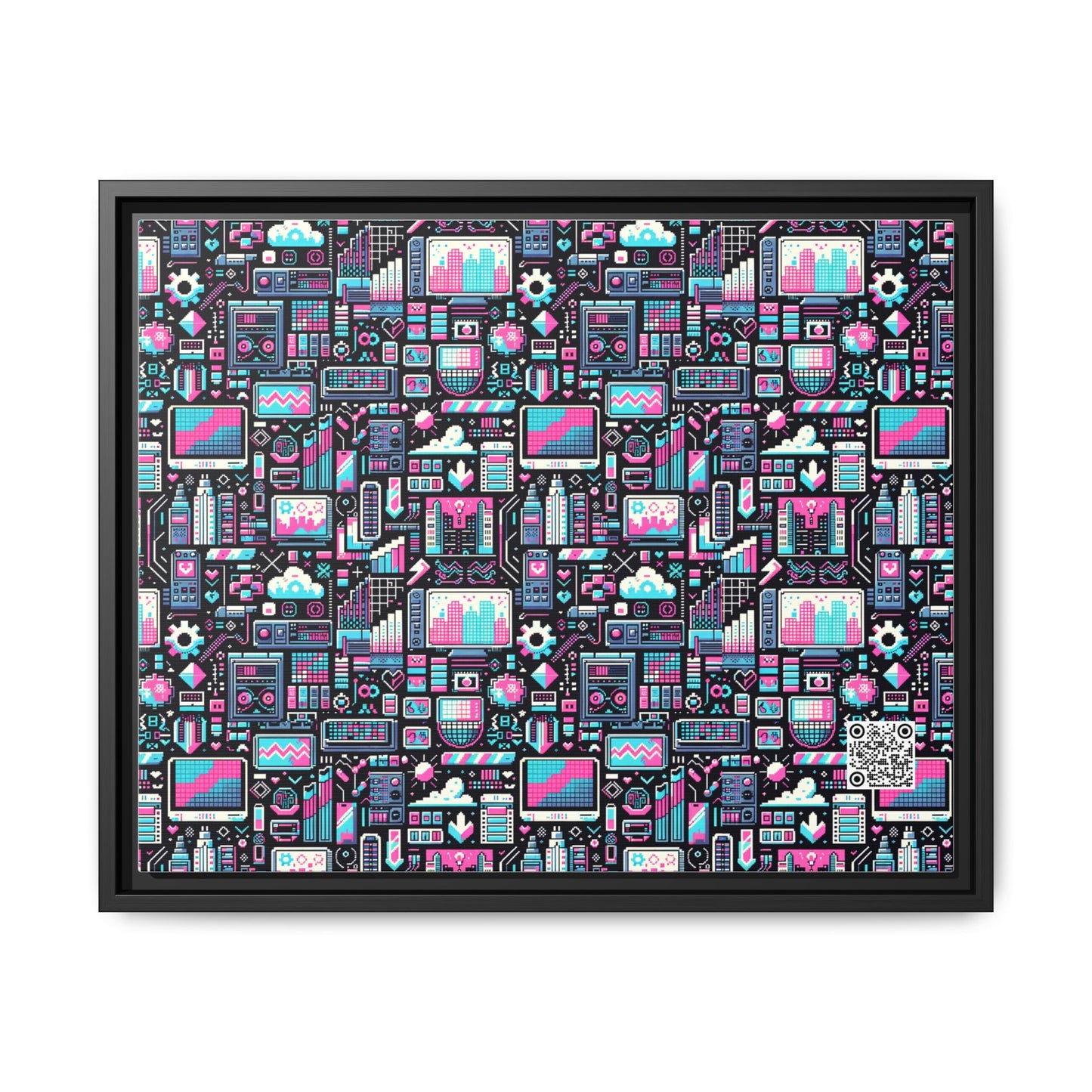 Digital Rebellion Youthful Streetwear with a Rebellious Digital Twist Matte Canvas, Framed (multi-color) - 8404 Design-71 A