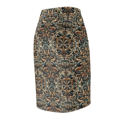 Urban Renaissance Historical Fusion With Street Edge Women's Pencil Skirt - 8404 Design-59