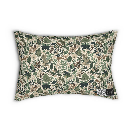 Streetwear Sustainability Environmentally Conscious Streetwear with a Natural Aesthetic Spun Polyester Lumbar Pillow - 8404 Design-57 B