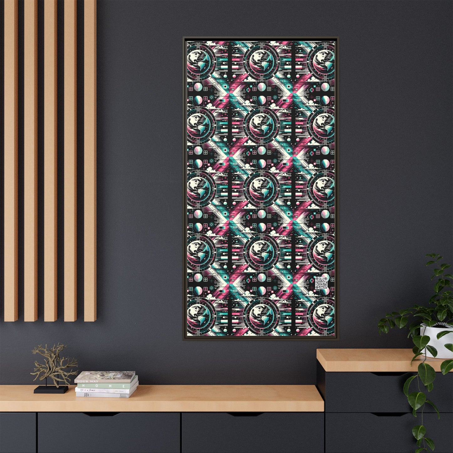 Digital Artistry Digital-native Streetwear Matte Canvas, Framed (multi-color) - 8404 Design-62 B