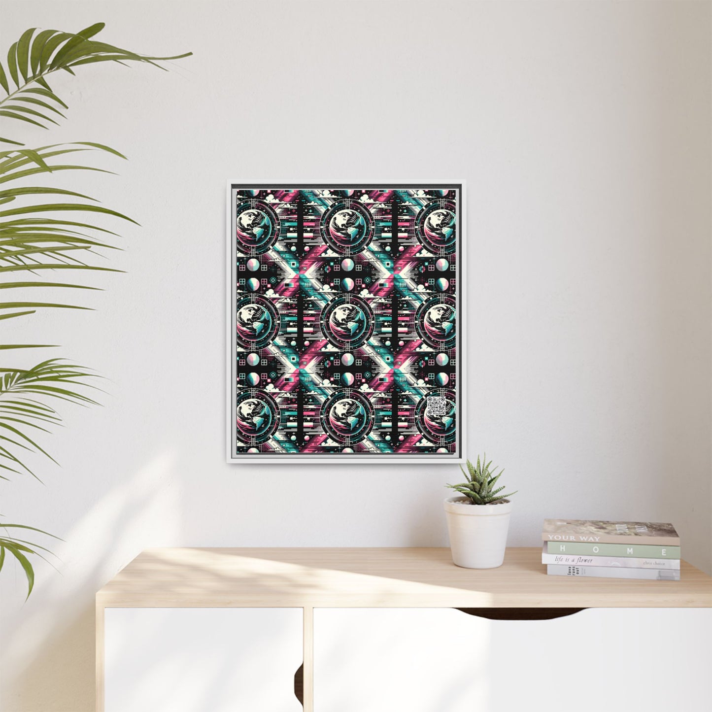 Digital Artistry Digital-native Streetwear Matte Canvas, Framed (multi-color) - 8404 Design-62 B