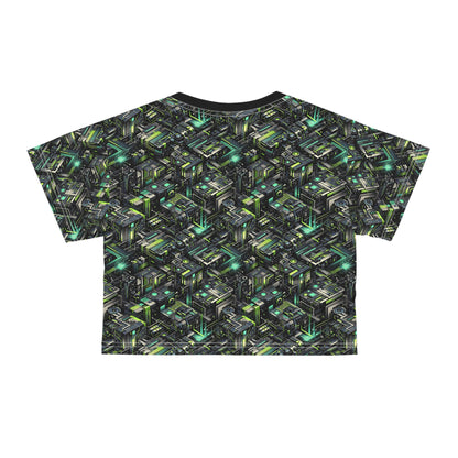 Tech-Infused Graphics Tech-Forward Streetwear Crop Tee - 8404 Design-47