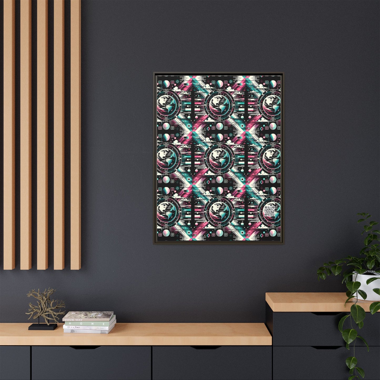 Digital Artistry Digital-native Streetwear Matte Canvas, Framed (multi-color) - 8404 Design-62 A